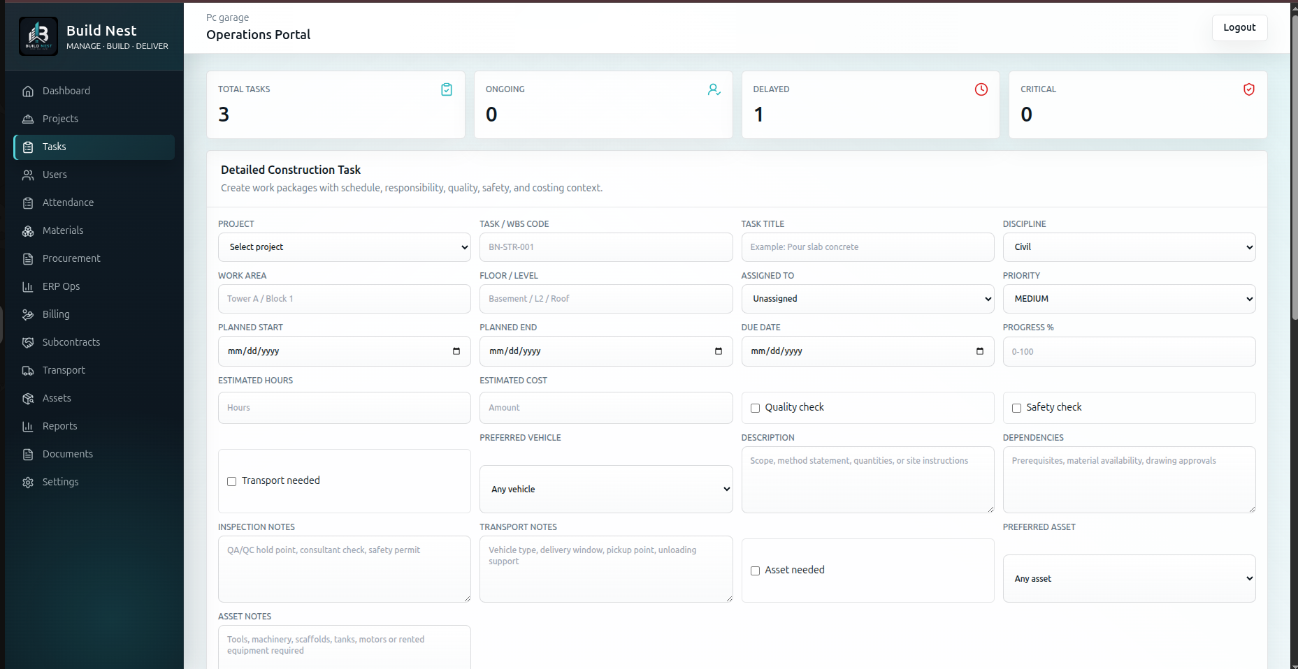 Task Management screenshot